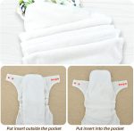 Baby Cloth Nappies Babies 10 Pack Washable Nappies Diapers 5 Cloth Diapers & 5 Reusable Nappies Inserts Adjustable Super Absorbent Pocket Nappy Infants (Gray Unicorn Flamingo Rabbit Lemon) - Image 6